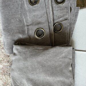 4 grey corduroy curtain panels 63 " long like new